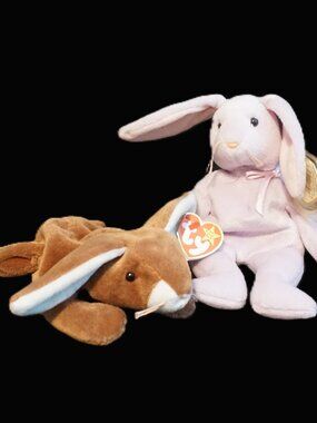 TY Beanie Baby 2 Bunny Bundle “Floppity” and “Ears”